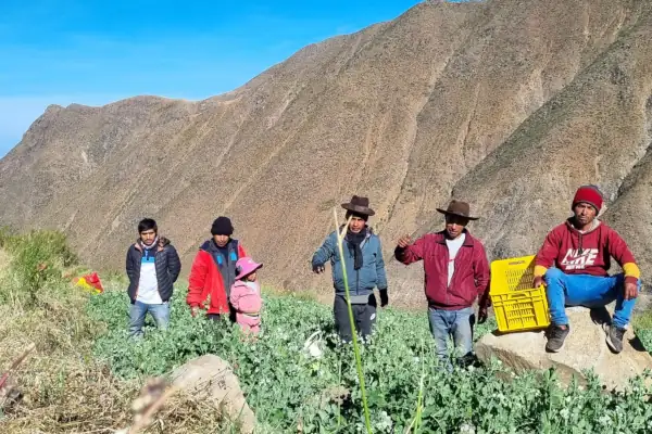 Familias agricultoras de Quisquicha reunidas